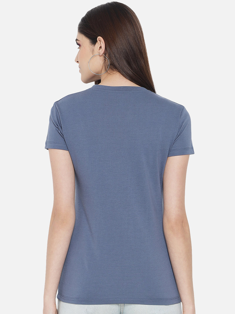 WOMEN COTTON SOLID HALF SLEEVE T-SHIRT