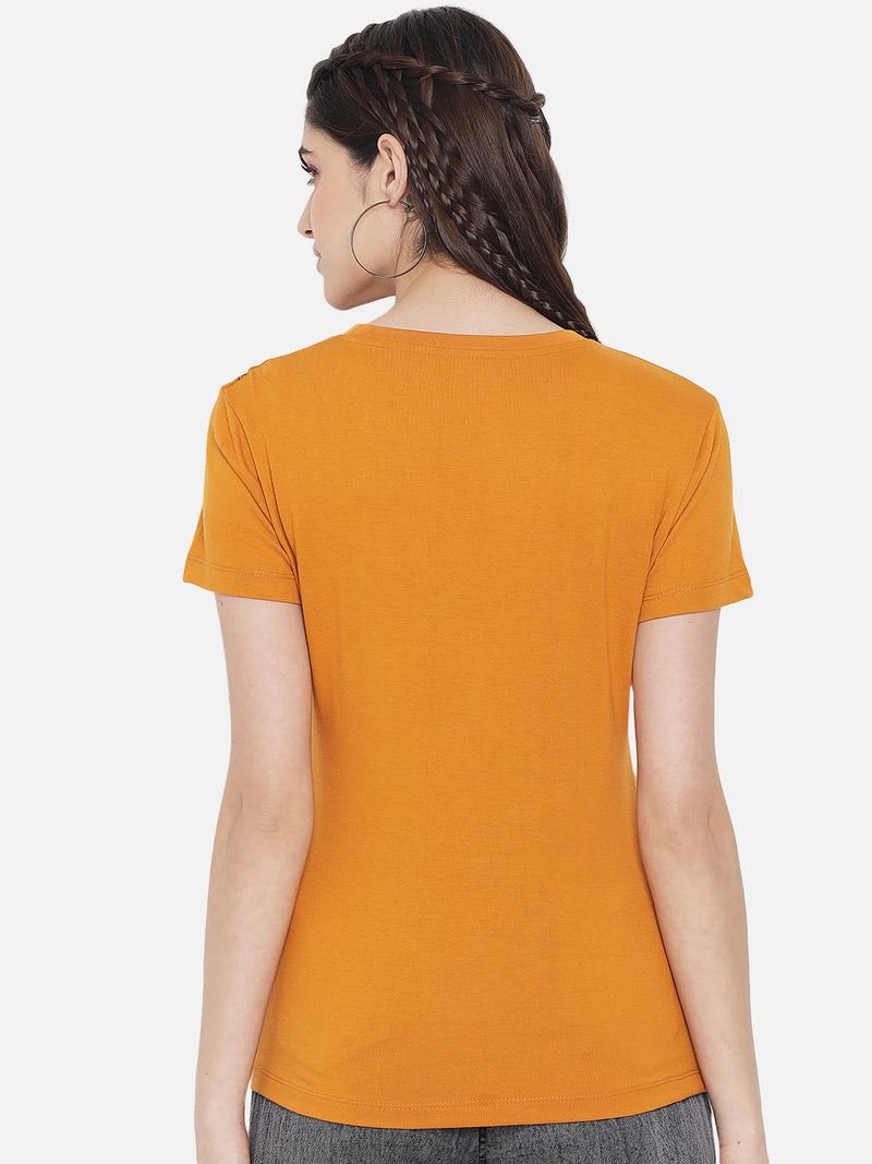 WOMEN COTTON PRINTED ROUND NECK T-SHIRT
