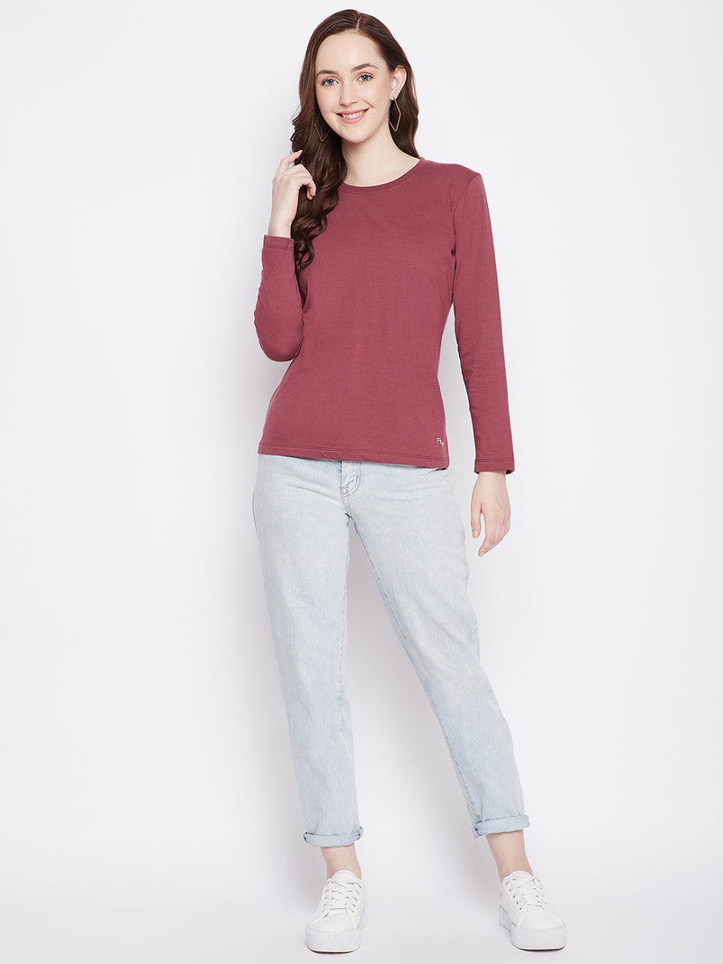 WOMEN COTTON FULL SLEEVE T-SHIRT