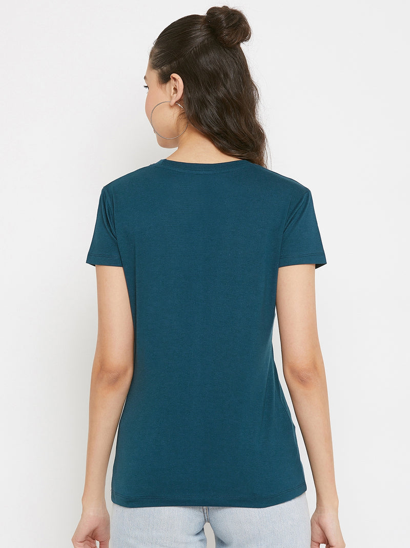 WOMEN COTTON PRINTED ROUND NECK T-SHIRT