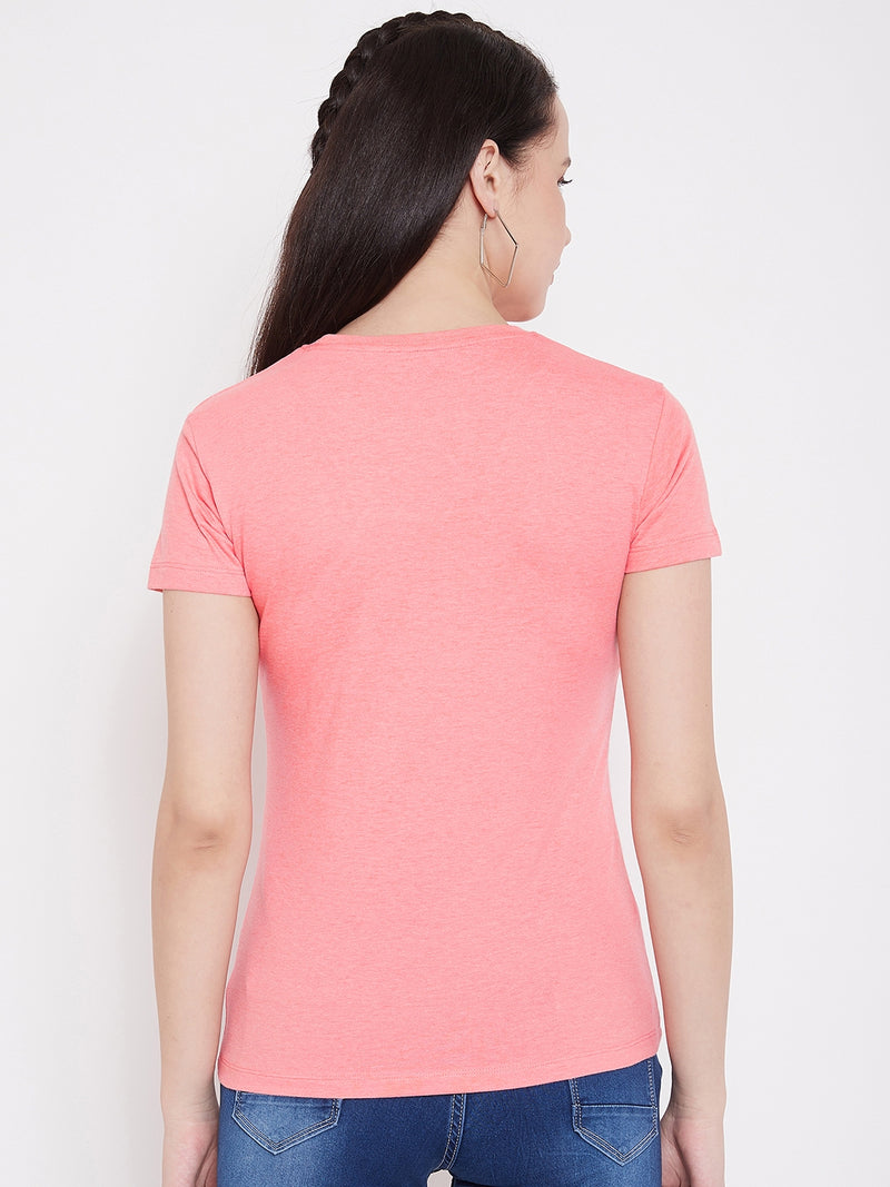 WOMEN COTTON SOLID HALF SLEEVE T-SHIRT