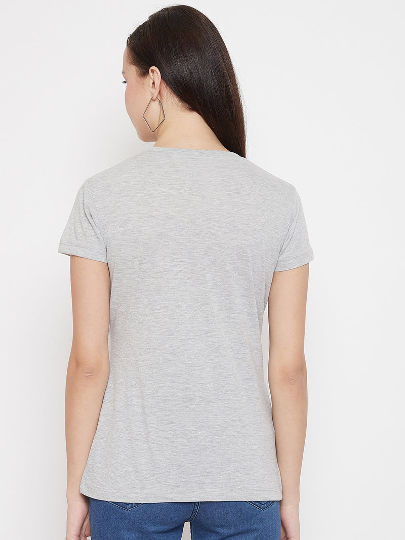 WOMEN COTTON SOLID HALF SLEEVE T-SHIRT