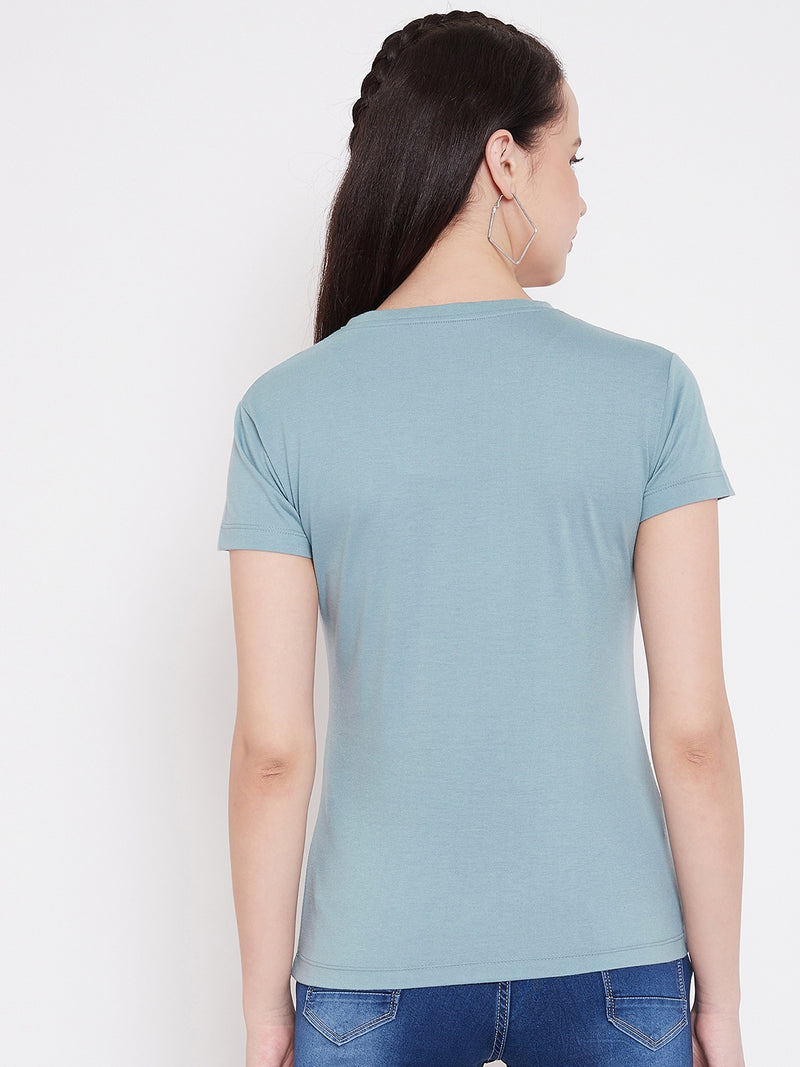 WOMEN COTTON SOLID HALF SLEEVE T-SHIRT