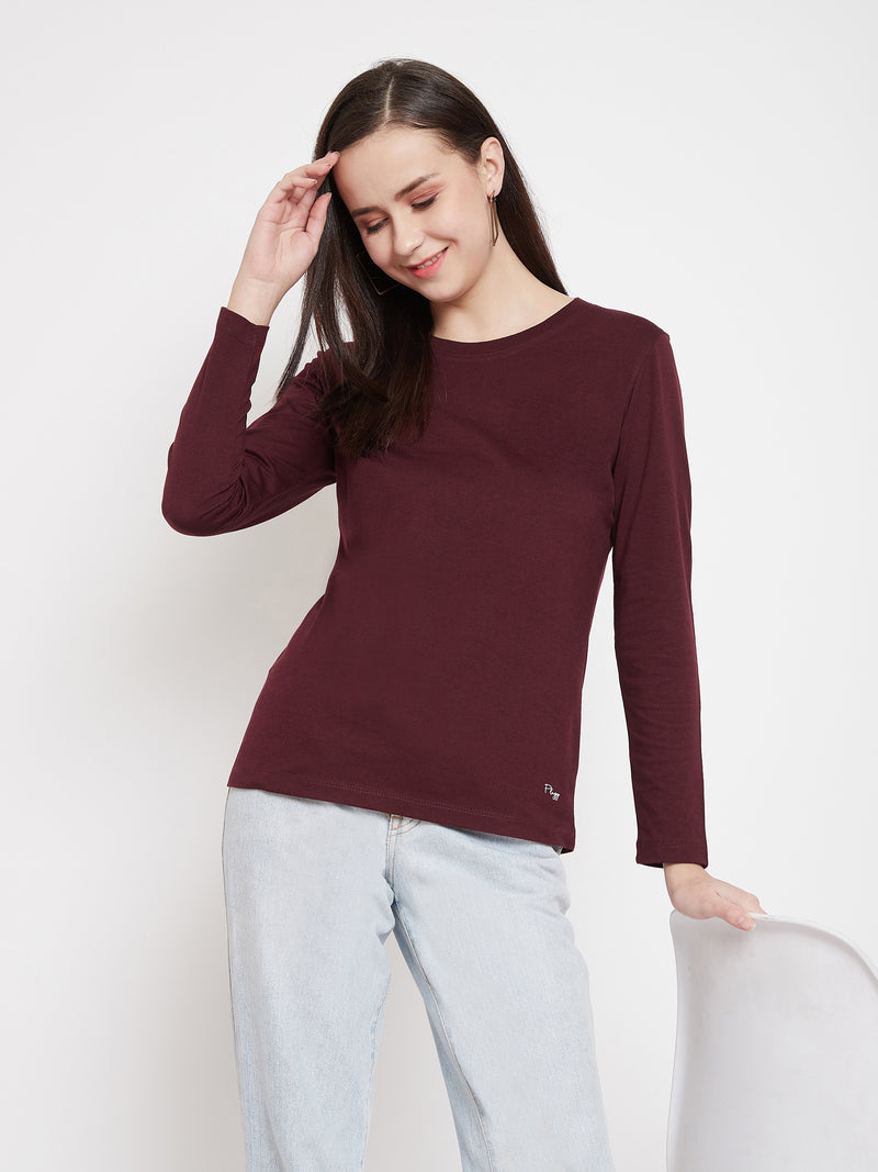 WOMEN COTTON FULL SLEEVE T-SHIRT