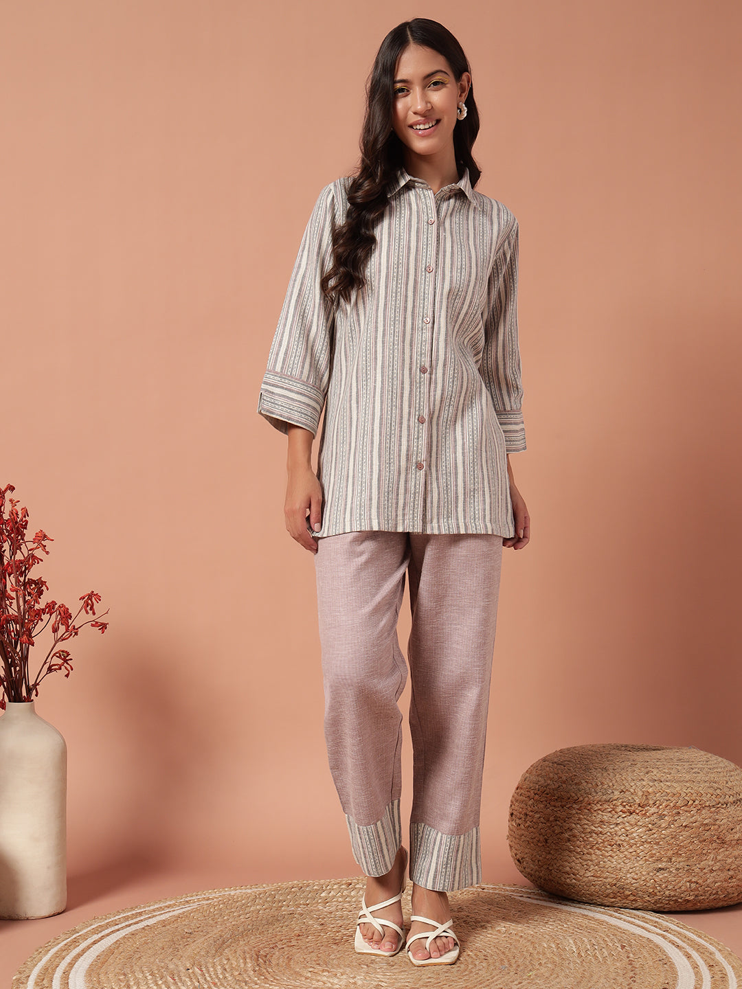 Women Co Ord set - PINK GREY
