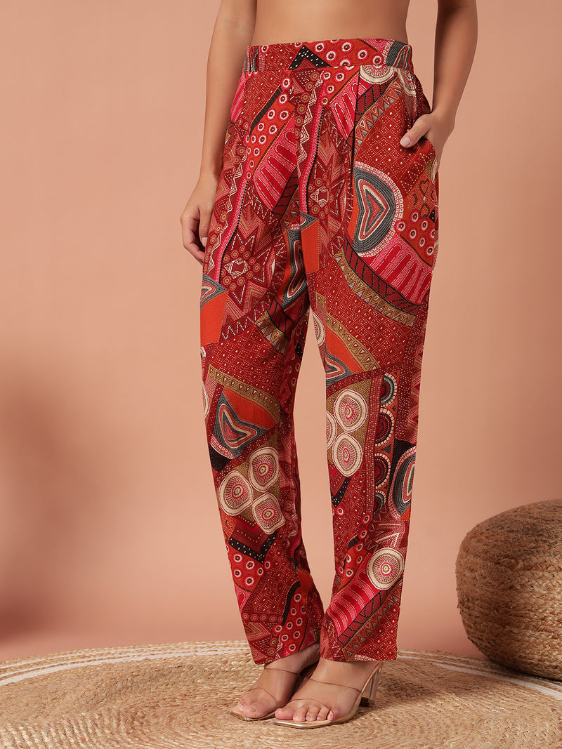 Women Co Ord set - BRICK RED