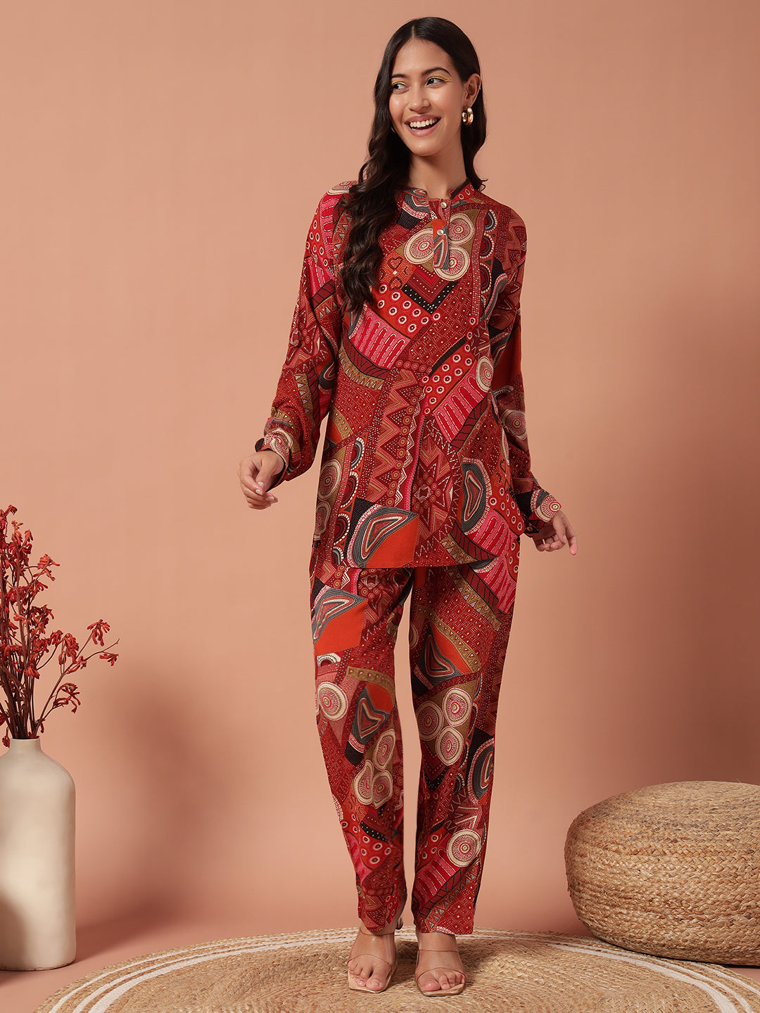 Women Co Ord set - BRICK RED
