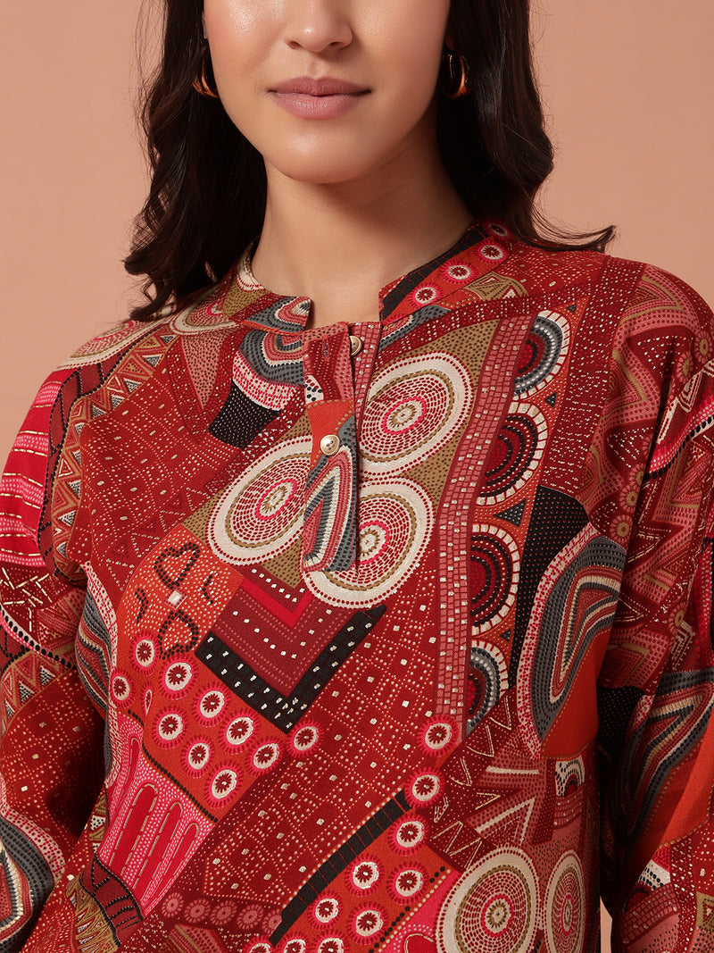 Women Co Ord set - BRICK RED