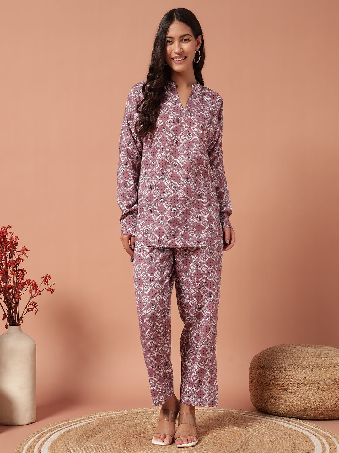Women Co Ord set - Red Wood