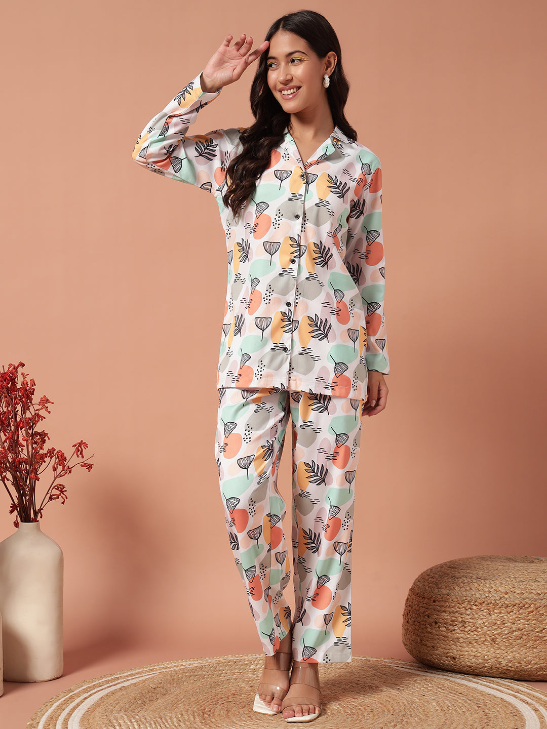 Women Co Ord set - WHITE BLACK