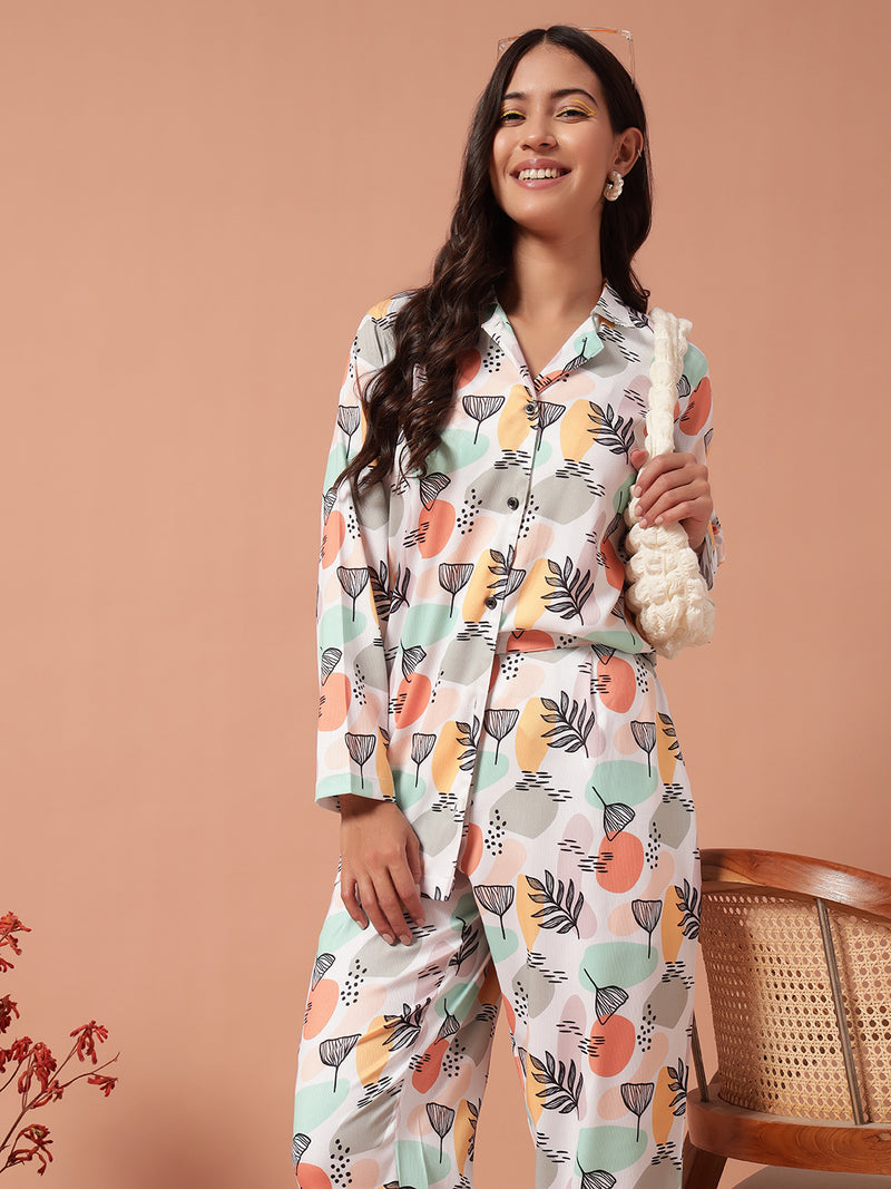 Women Co Ord set - WHITE BLACK