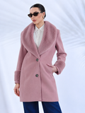 Lilac Faux Fur Long Coat