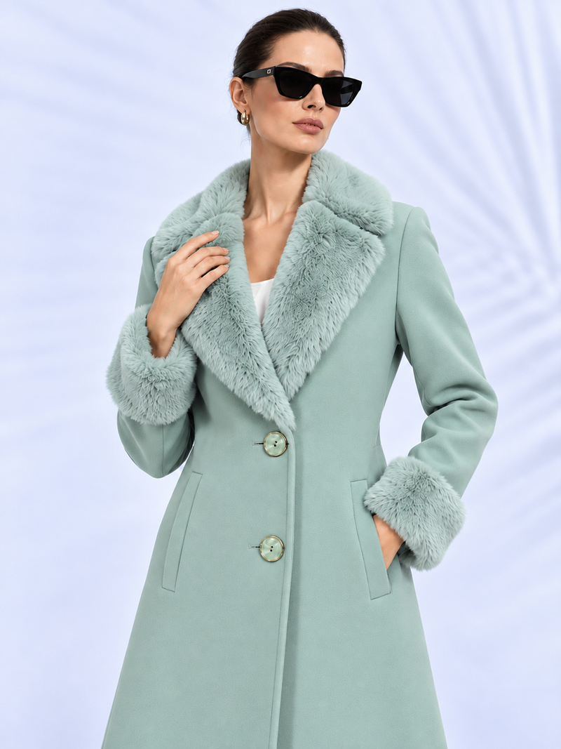 Pista Faux Fur Collar Longline Trench Coat