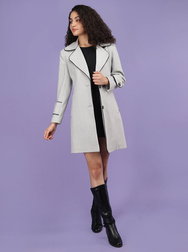 PLAGG Women Winter Stylish Coat - Pice Grey