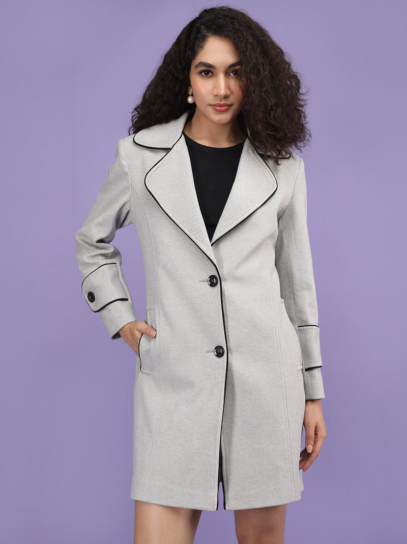 PLAGG Women Winter Stylish Coat - Pice Grey