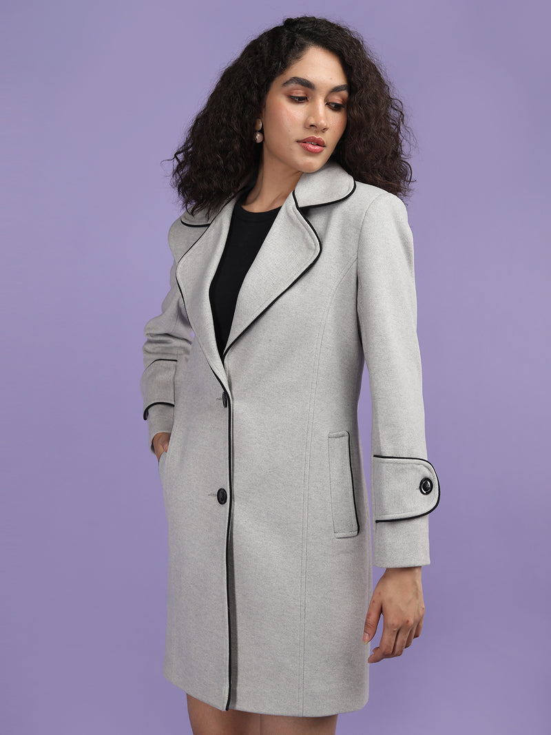 PLAGG Women Winter Stylish Coat - Pice Grey