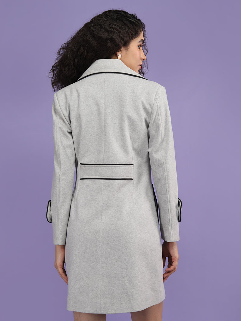 PLAGG Women Winter Stylish Coat - Pice Grey