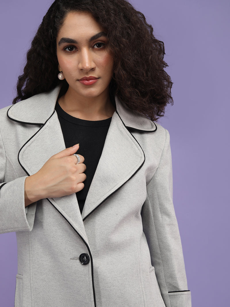 PLAGG Women Winter Stylish Coat - Pice Grey