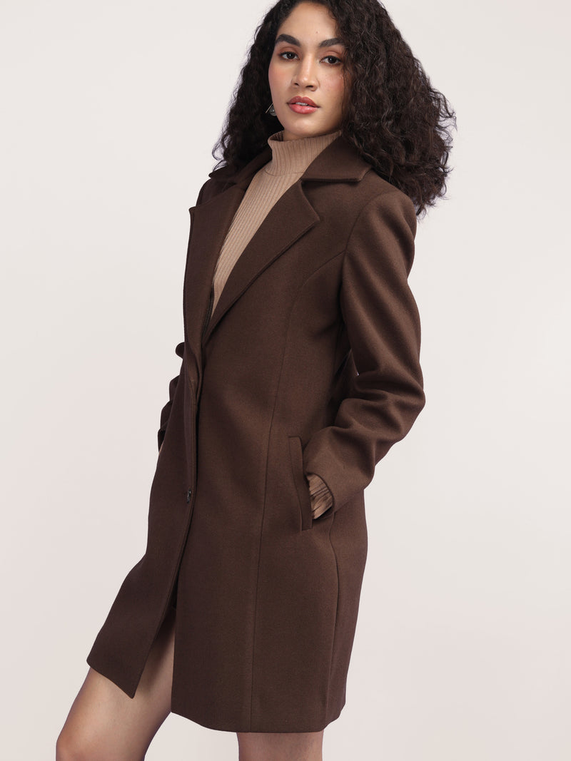 Cigarbrown Longline Winter Trench Coat