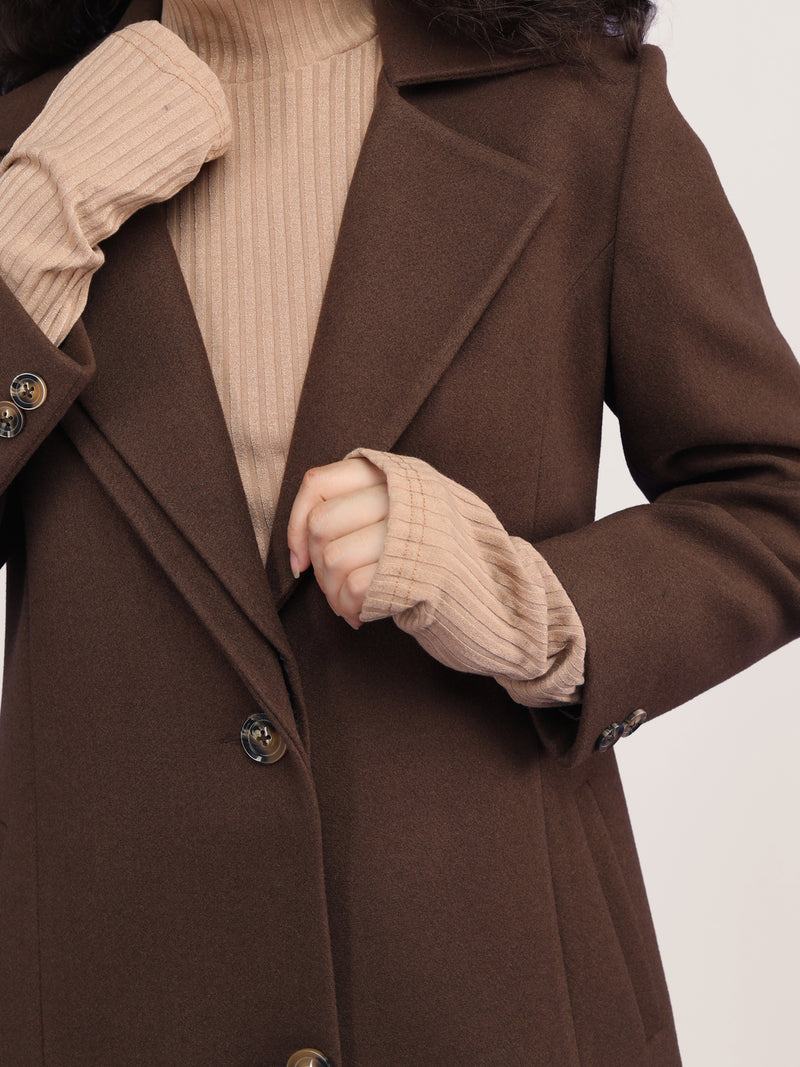 Cigarbrown Longline Winter Trench Coat