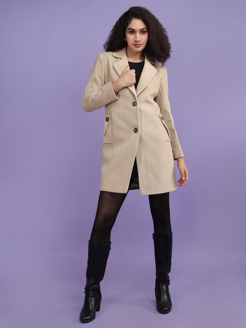 Citrus Brown Longline Winter Trench Coat