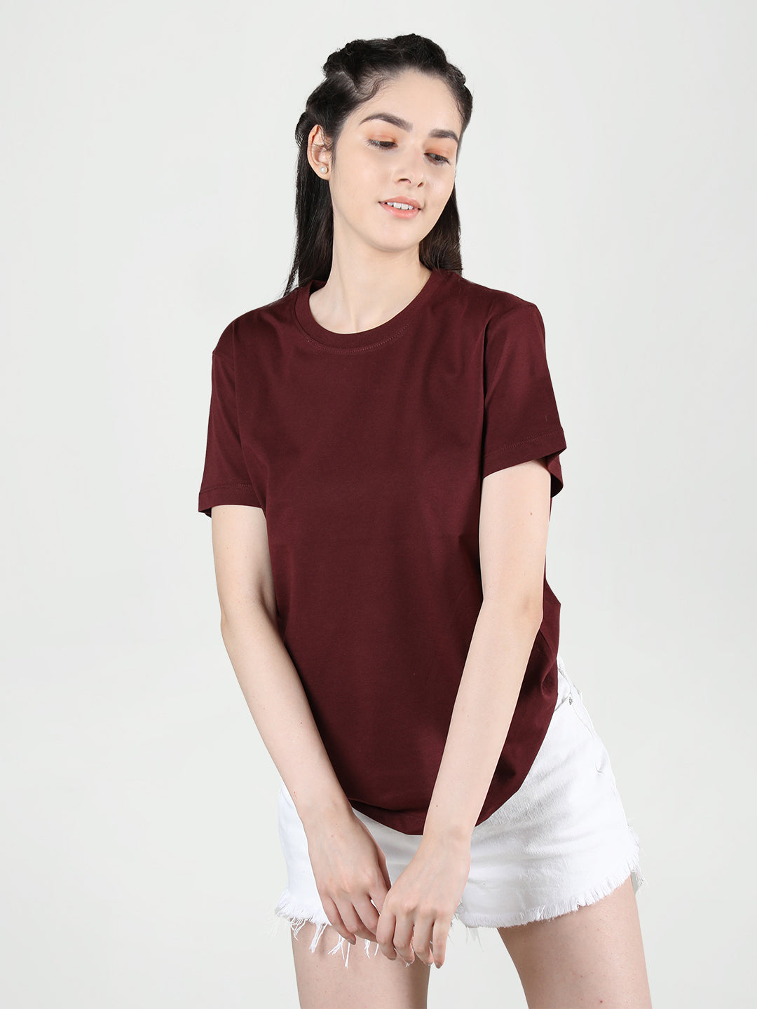 Women Cotton Half Sleeve Loose Fit T-Shirt