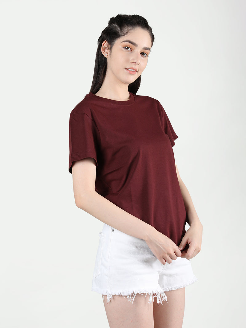 Women Cotton Half Sleeve Loose Fit T-Shirt