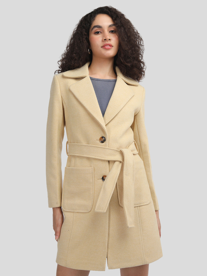 PLAGG Women Winter Stylish Coat - Pastelyellow