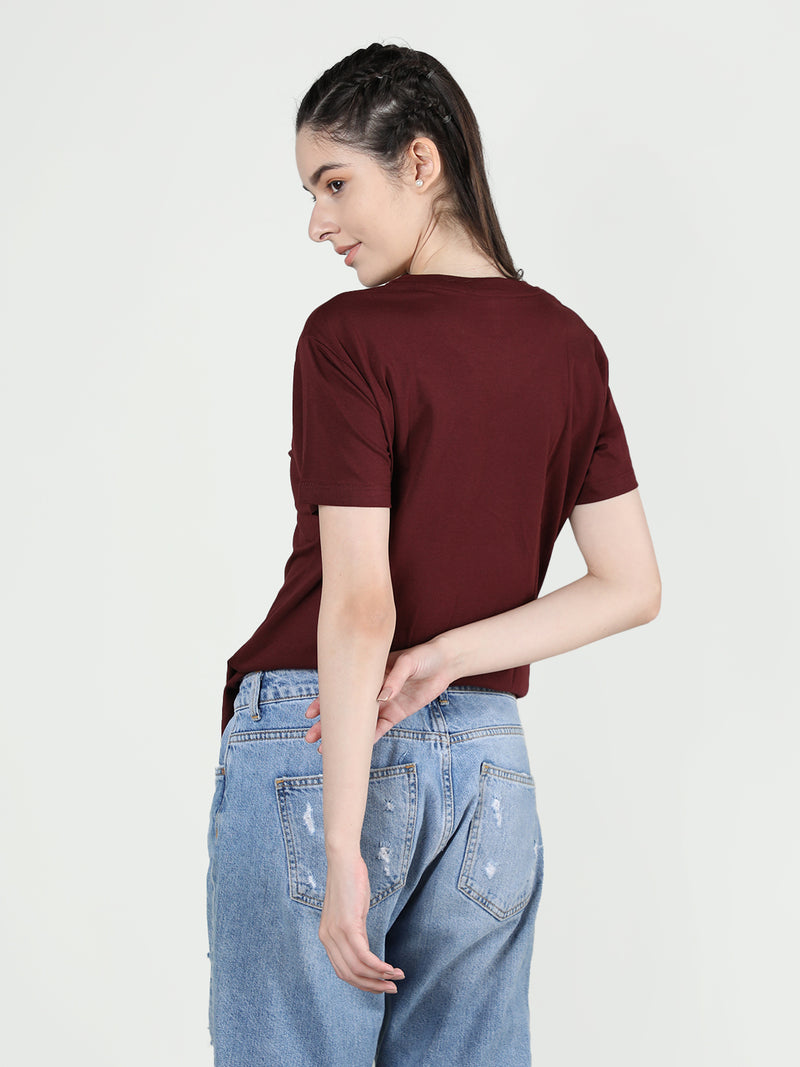 Women Cotton Half Sleeve Loose Fit Printed T-Shirt