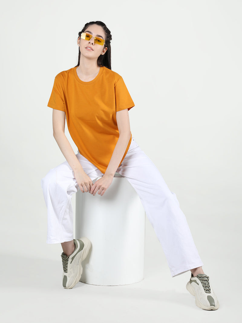 Women Cotton Half Sleeve Loose Fit T-Shirt