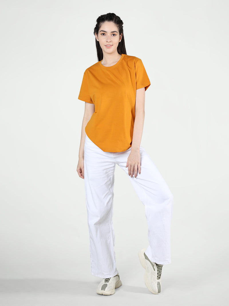 Women Cotton Half Sleeve Loose Fit T-Shirt