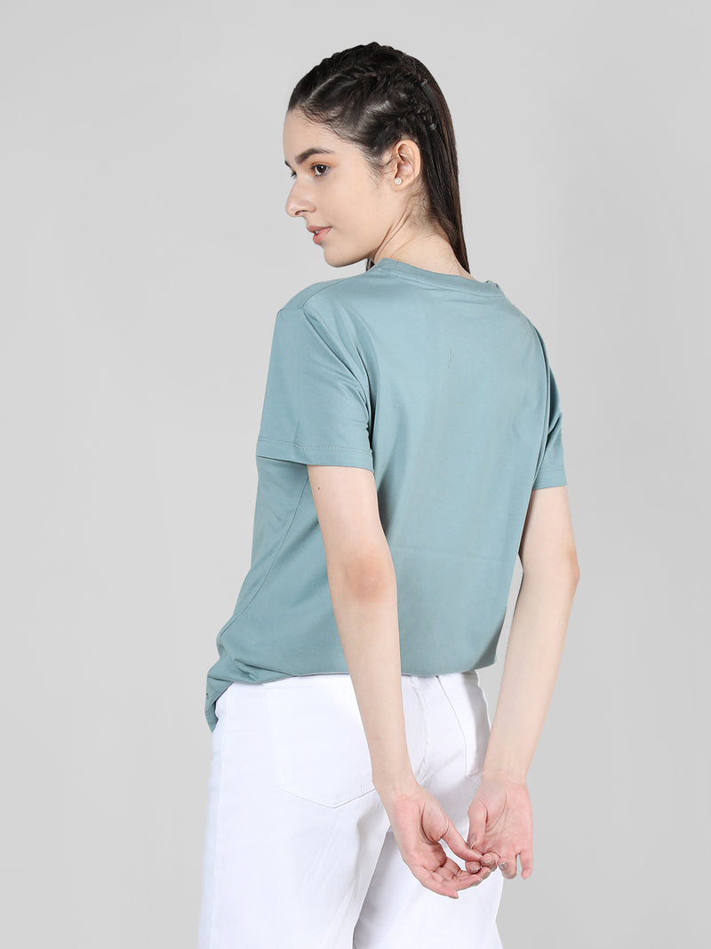 Women Cotton Half Sleeve Loose Fit T-Shirt