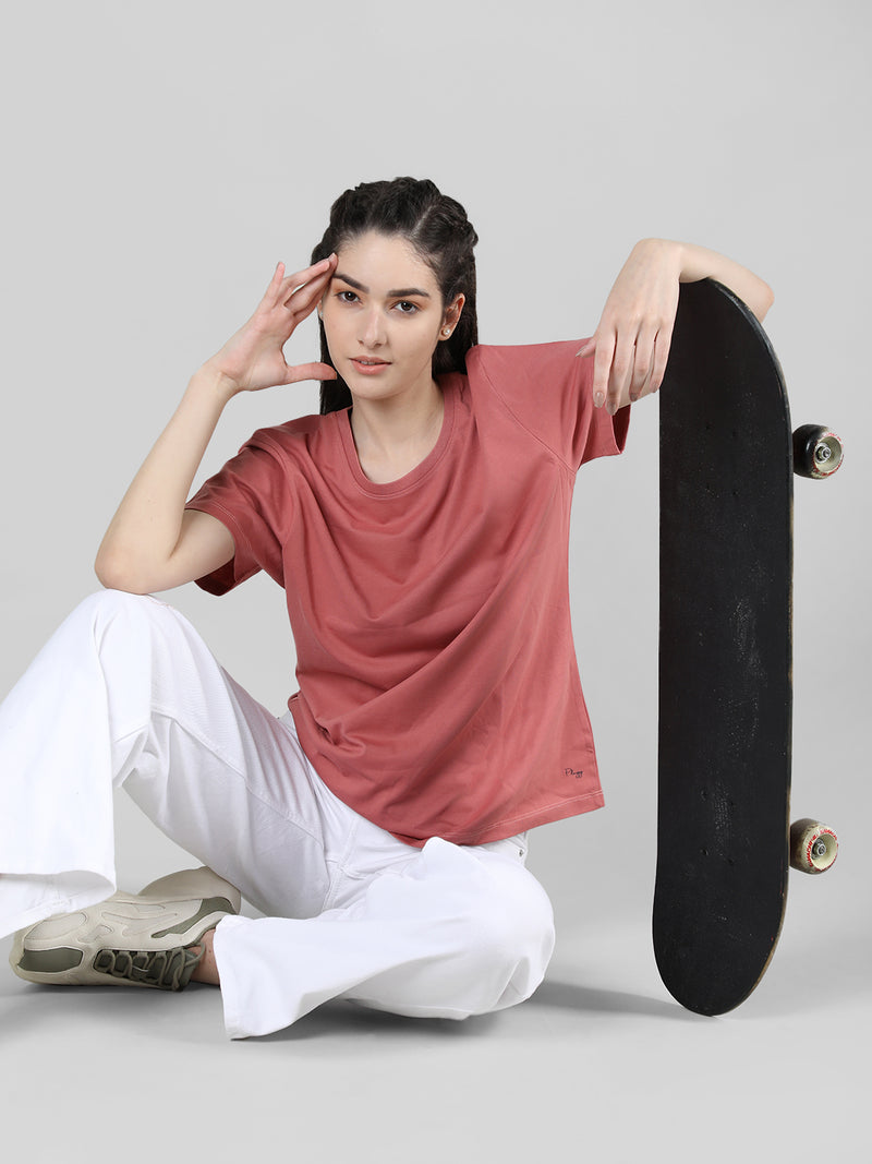 Women Cotton Half Sleeve Loose Fit T-Shirt
