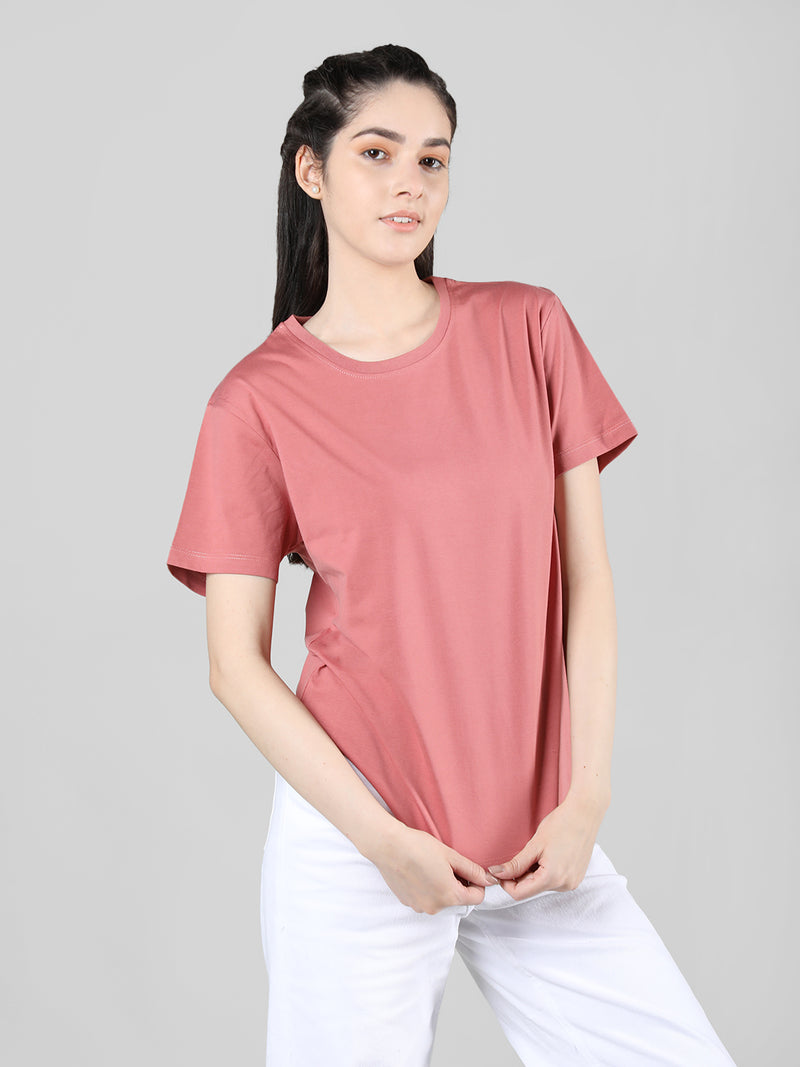 Women Cotton Half Sleeve Loose Fit T-Shirt