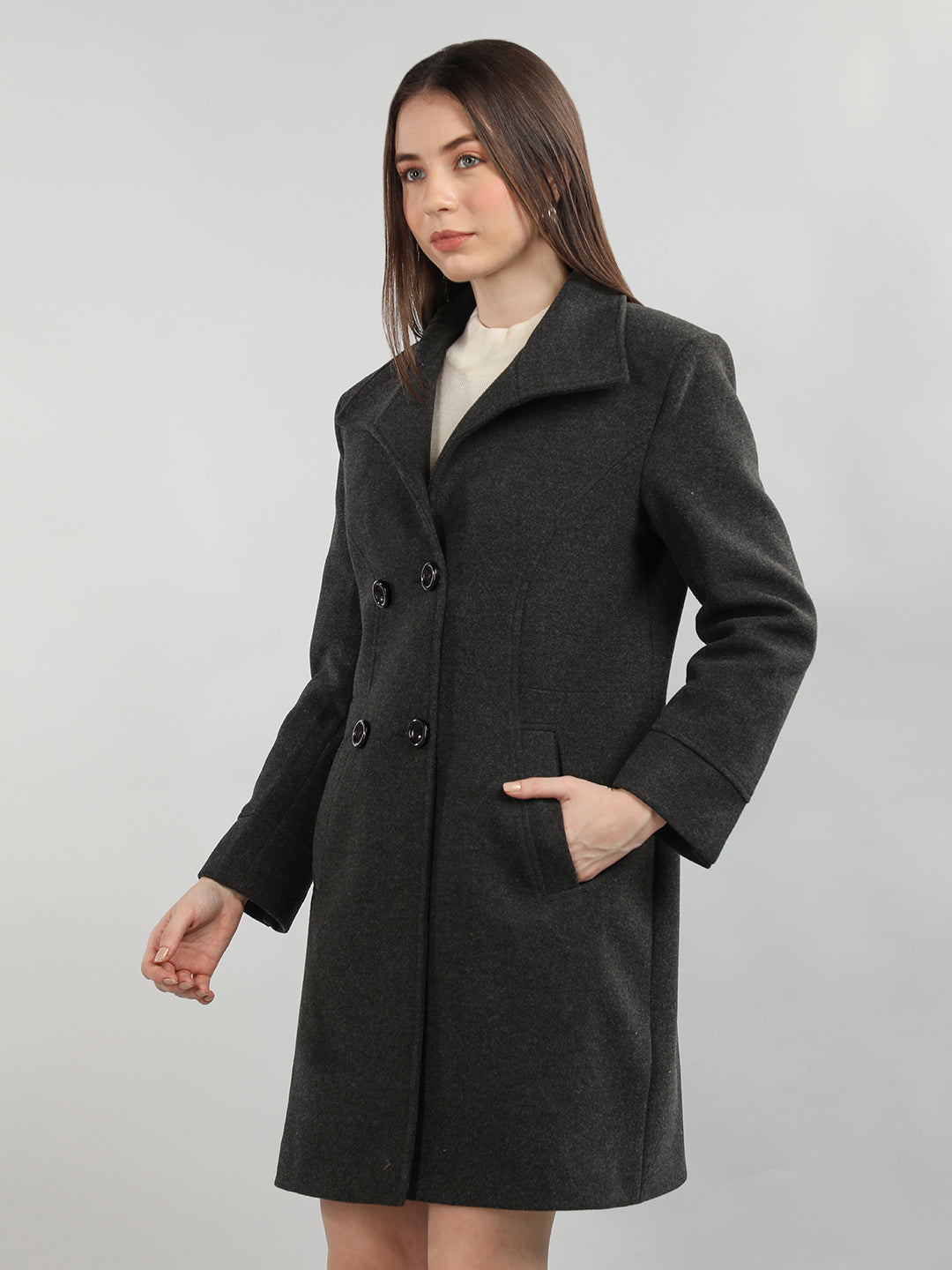 Women's Winter Coat -Charcoal Melange – PLAGG