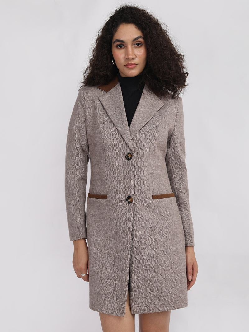 Tweed Longline Winter Trench Coat Pack of 2