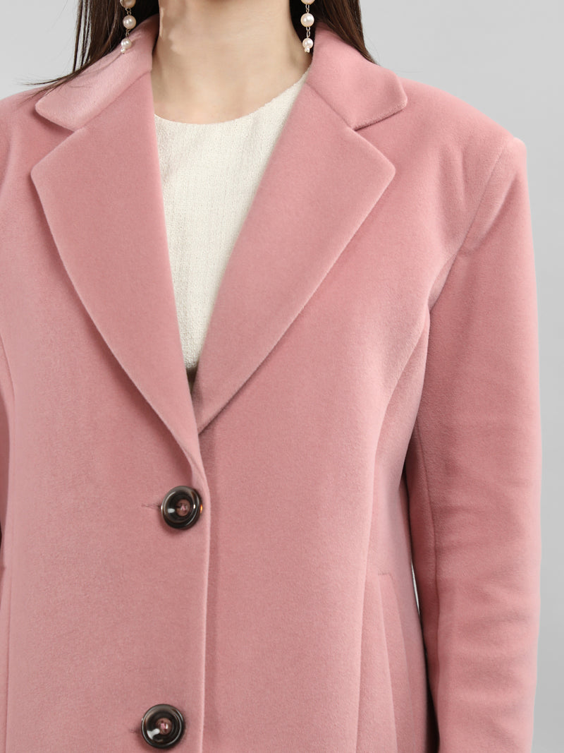 Pastel Pink Longlength Winter Trench Coat