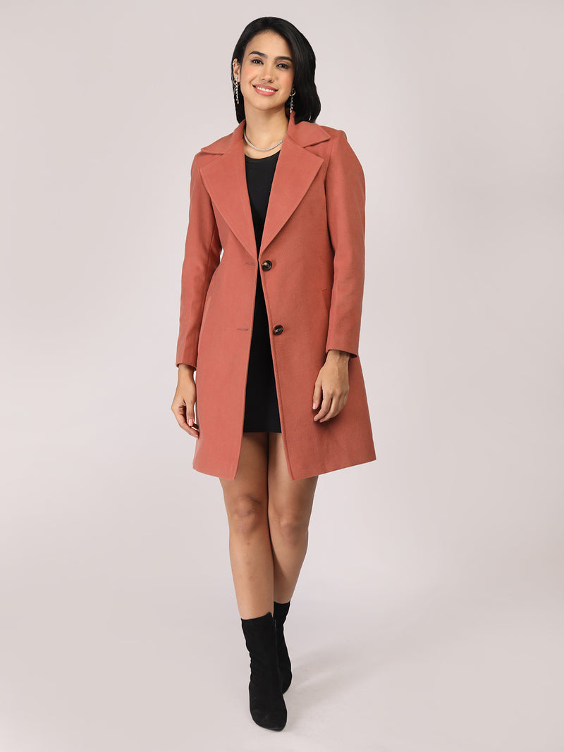 Brown Rust Longline Winter Trench Coat