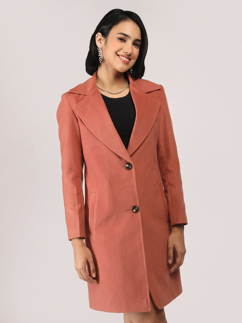 Brown Rust Longline Winter Trench Coat