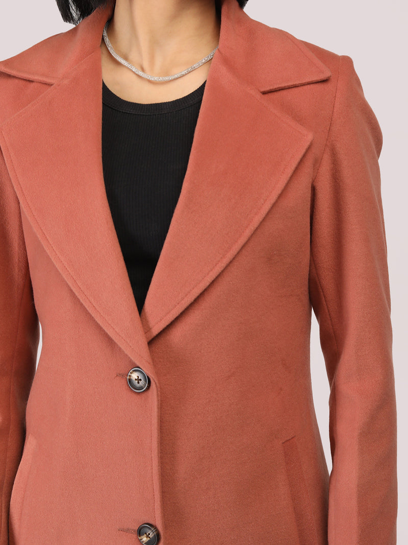Brown Rust Longline Winter Trench Coat