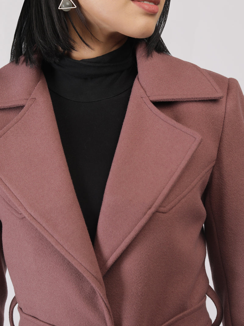 Mauve Winter Coat with Belt