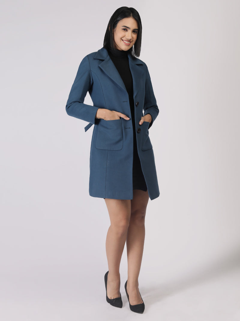 Airforce Longline Belted Winter Trench Coat