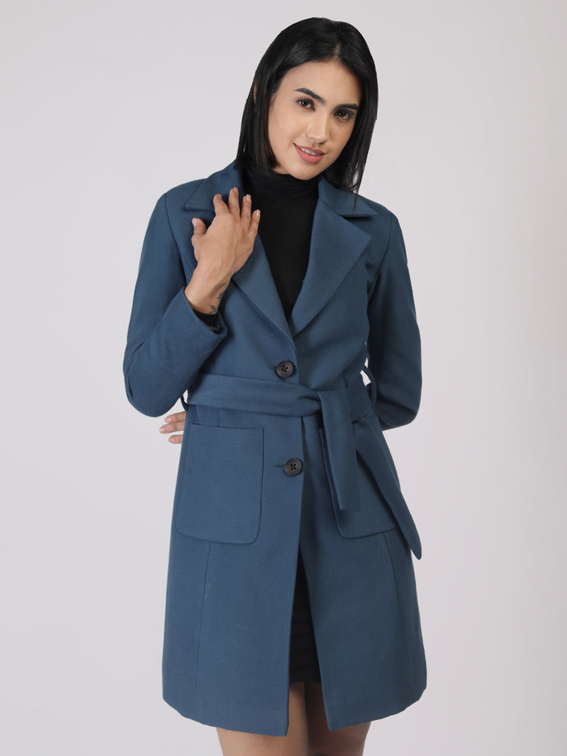 Airforce Longline Belted Winter Trench Coat