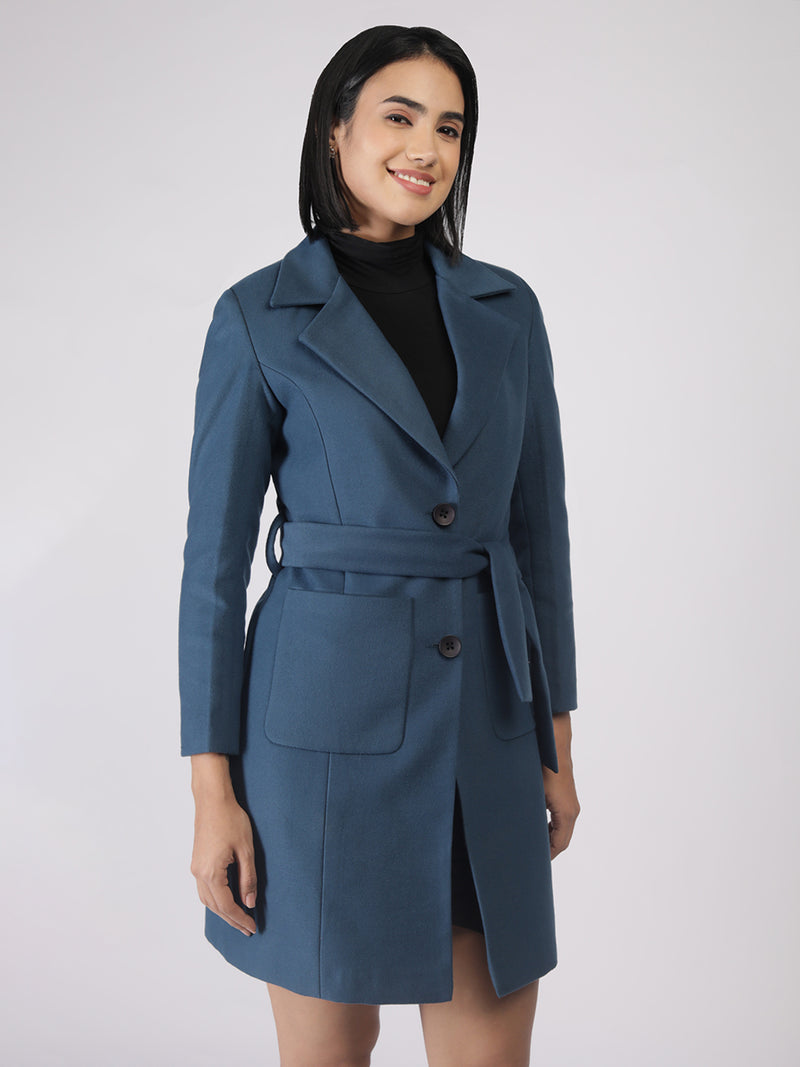 Airforce Longline Belted Winter Trench Coat