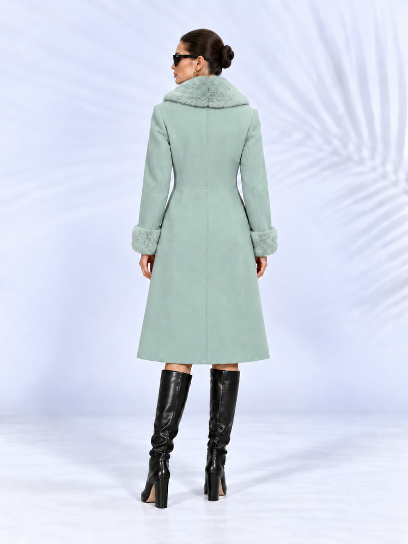 Pista Faux Fur Collar Longline Trench Coat