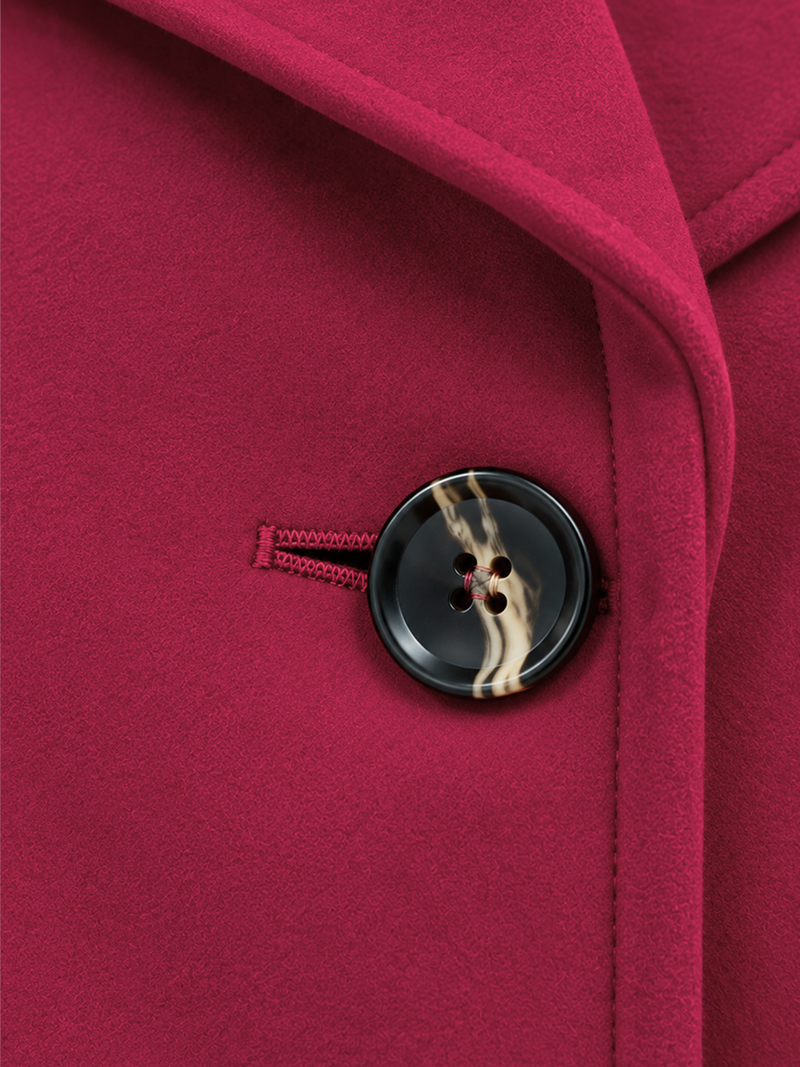 Red Belted Winter Trench Coat