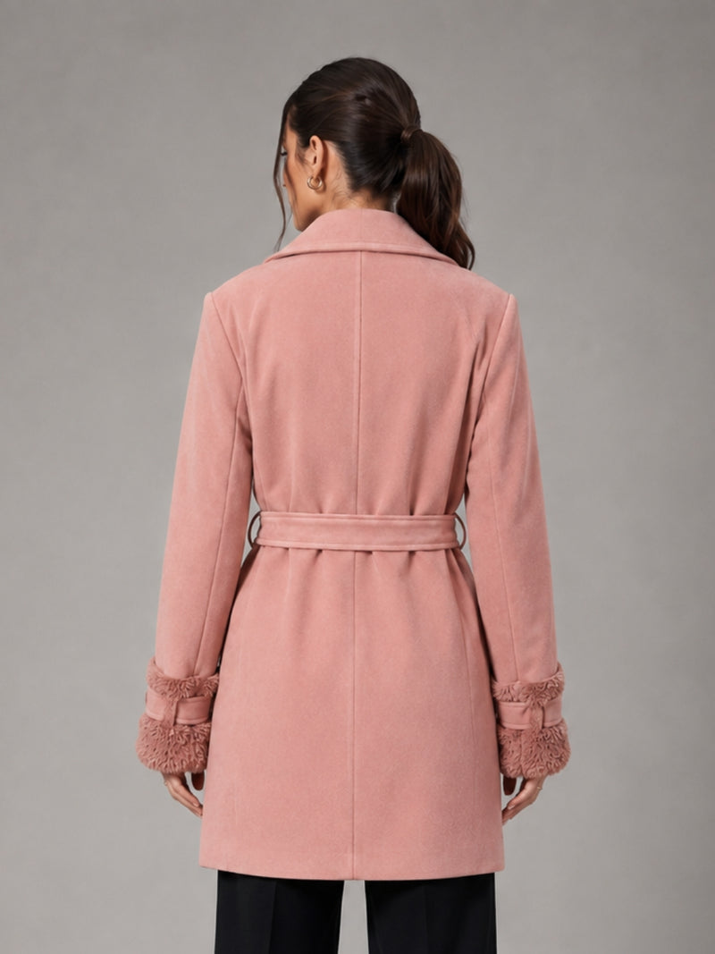 Pink Long Trench Coat