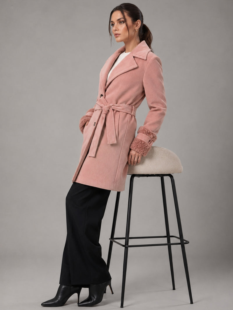 Pink Long Trench Coat