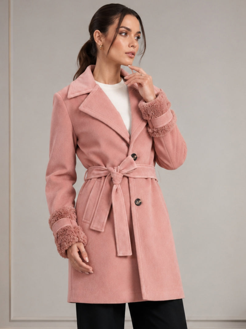 Pink Long Trench Coat