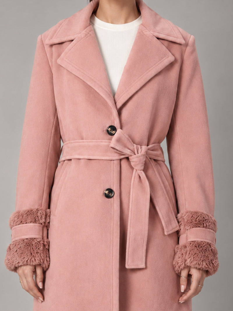 Pink Long Trench Coat